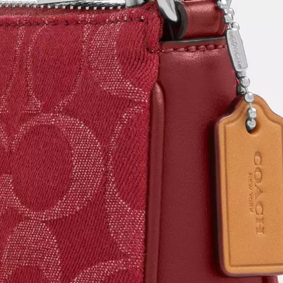 COACH Nolita 19 in Signature Denim Shoulder Bag - True Red / Silver - Picture 7 of 9